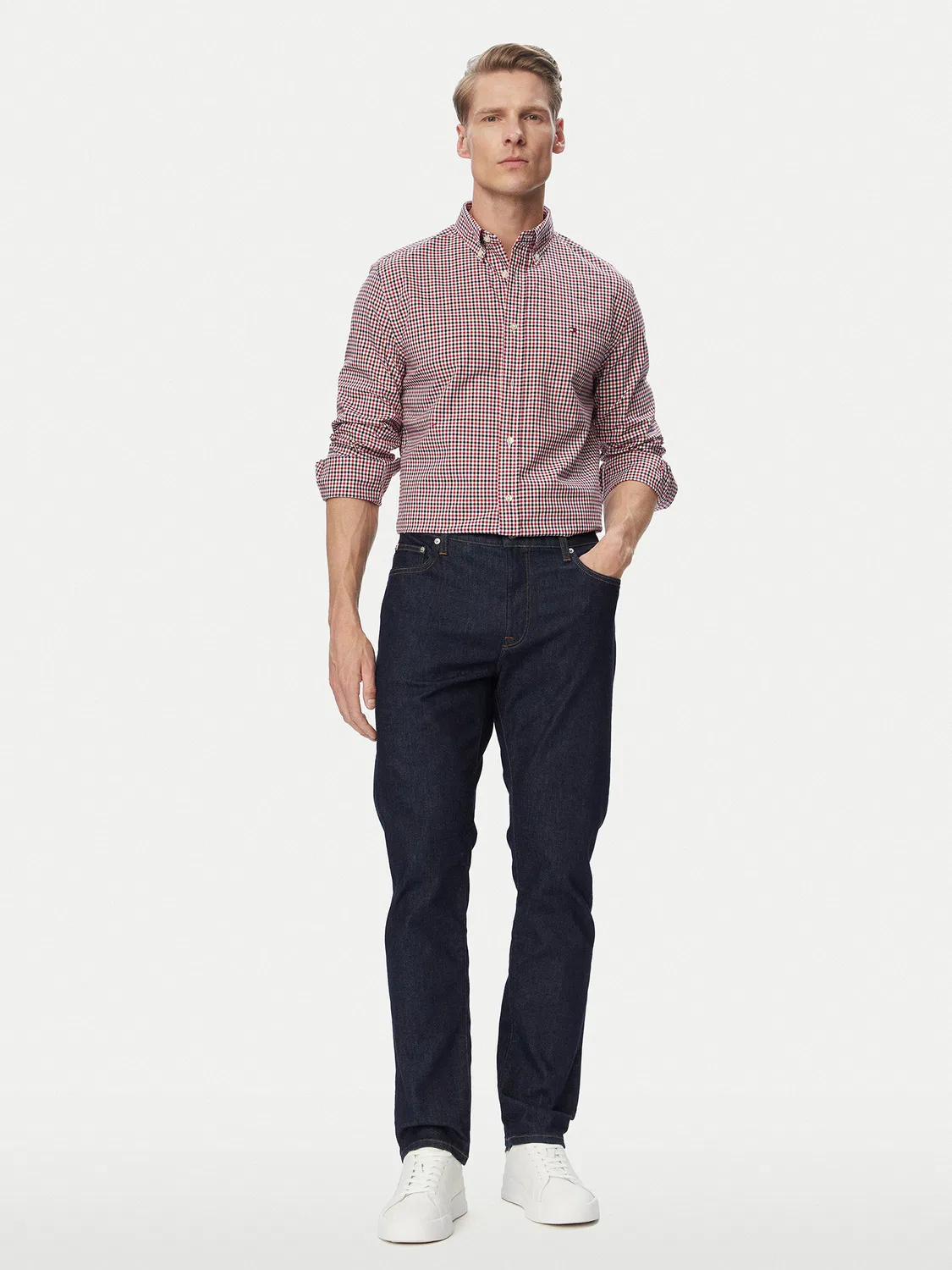 Мужская рубашка стандартного кроя Gingham Tommy Hilfiger, красный — фото 2
