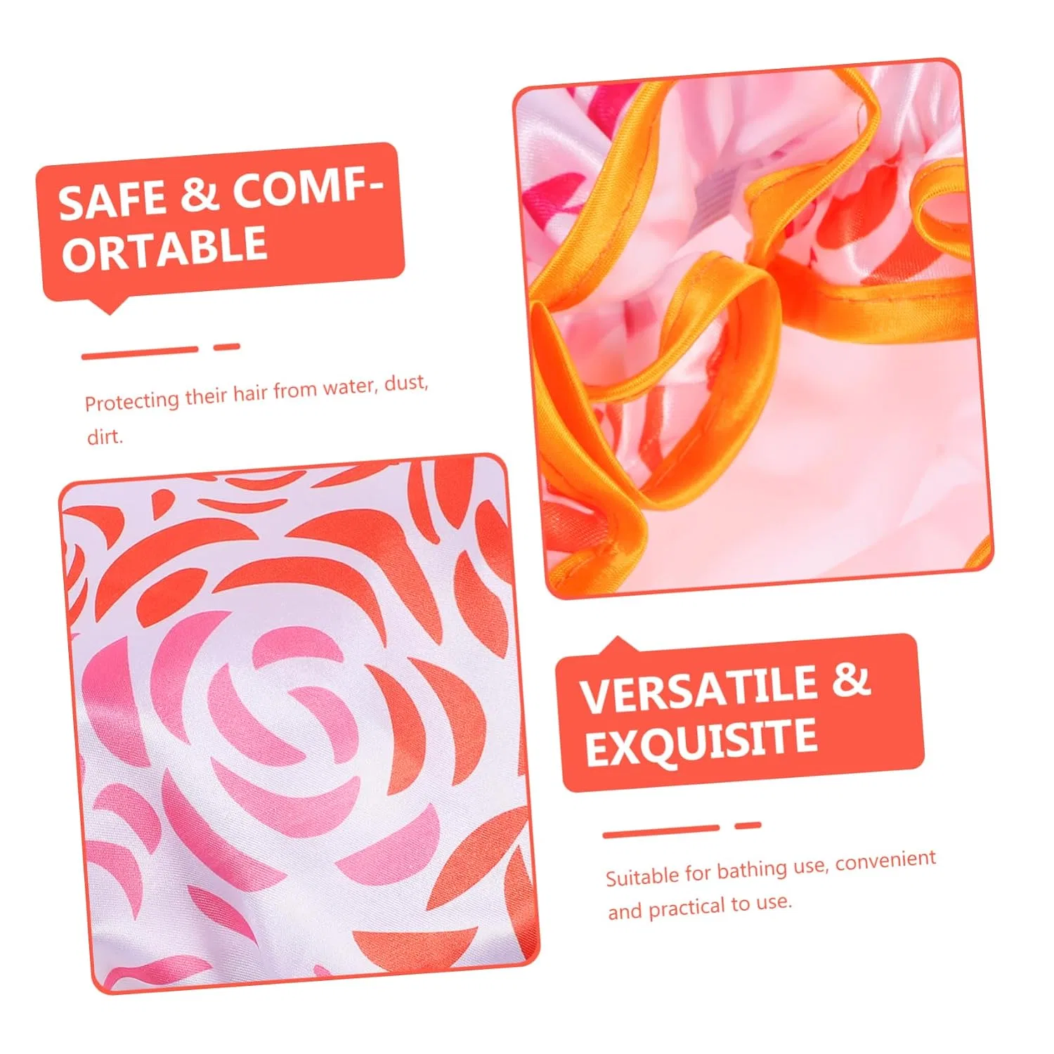 Шапочка для душа Satin Elastic, Minkissy, Оранжевый — фото 3