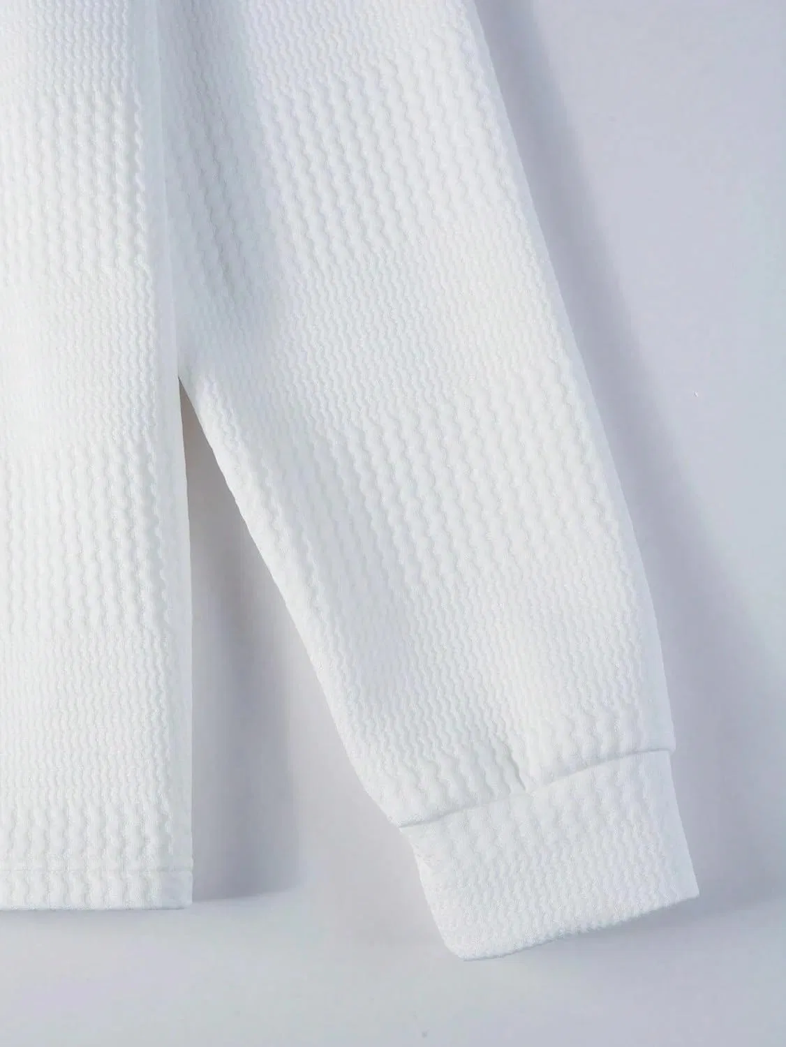 Мужская классическая футболка с воротником, Long Sleeve, White — фото 4