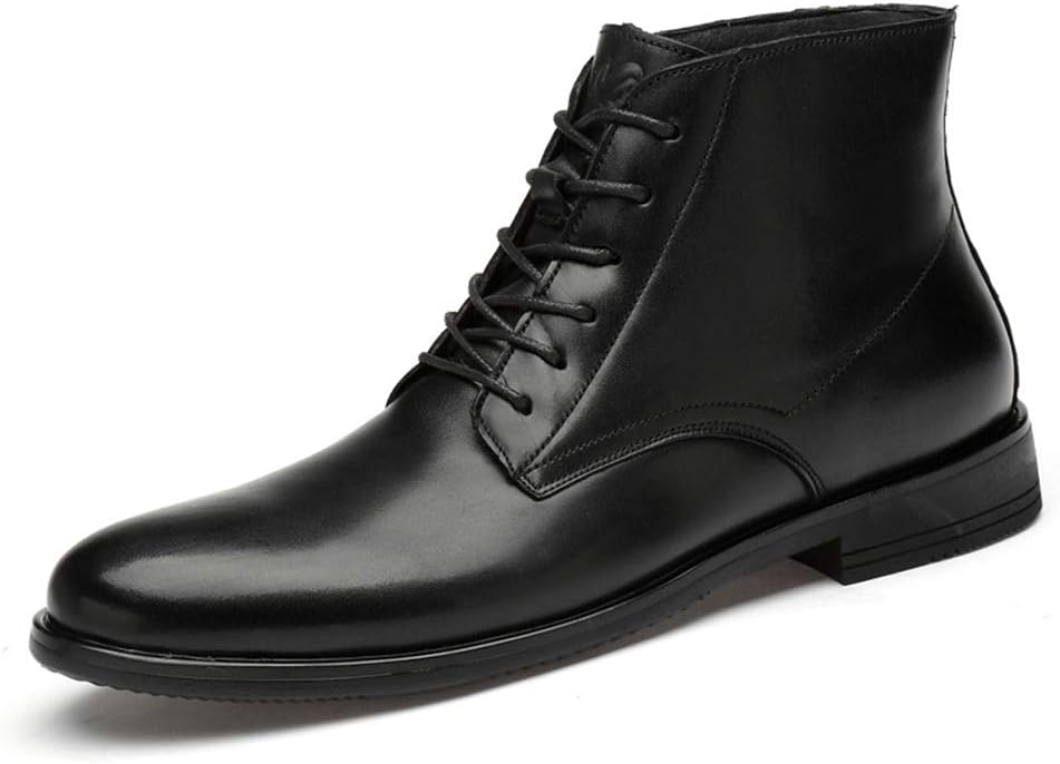 

Мужские ботинки челси, высокие кожаные туфли на шнуровке для бизнеса, уличные, городские, рабочие, для прогулок, черные, размер 38/UK 5.5/US 6.5 Jlfzc