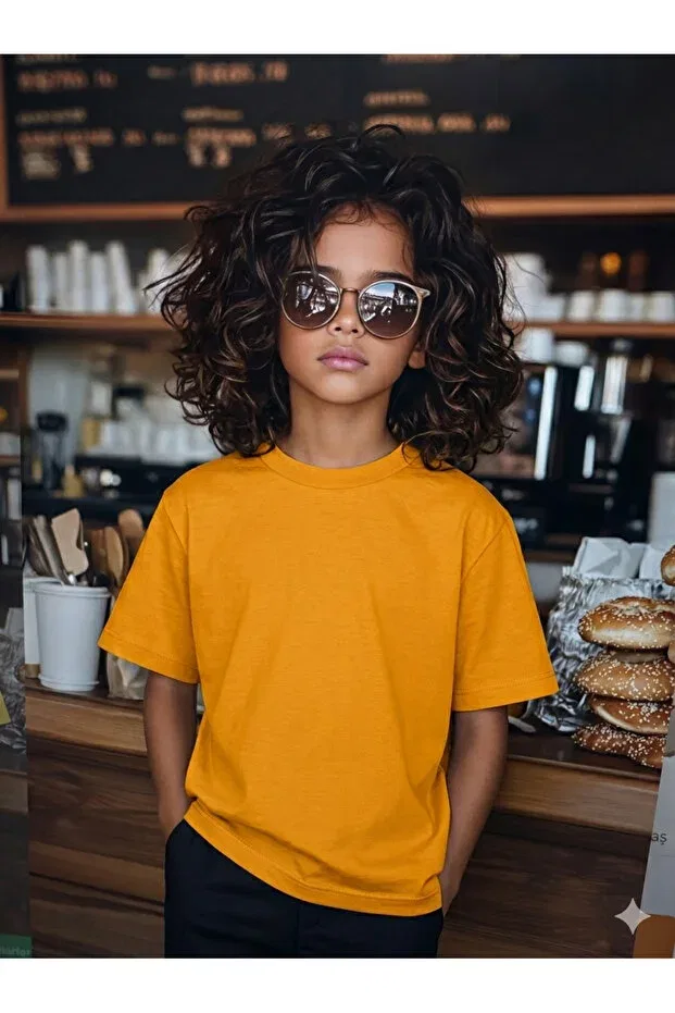 Детская футболка для мальчиков и девочек хлопковая Babito Store, Yellow