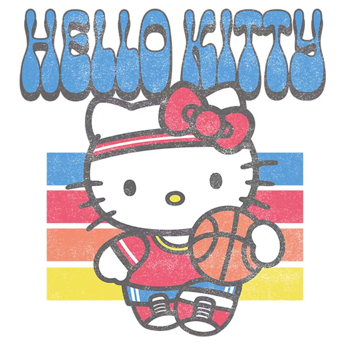 Детская футболка с принтом Retro and Sports Hello Kitty, Hello Kitty, White — фото 2