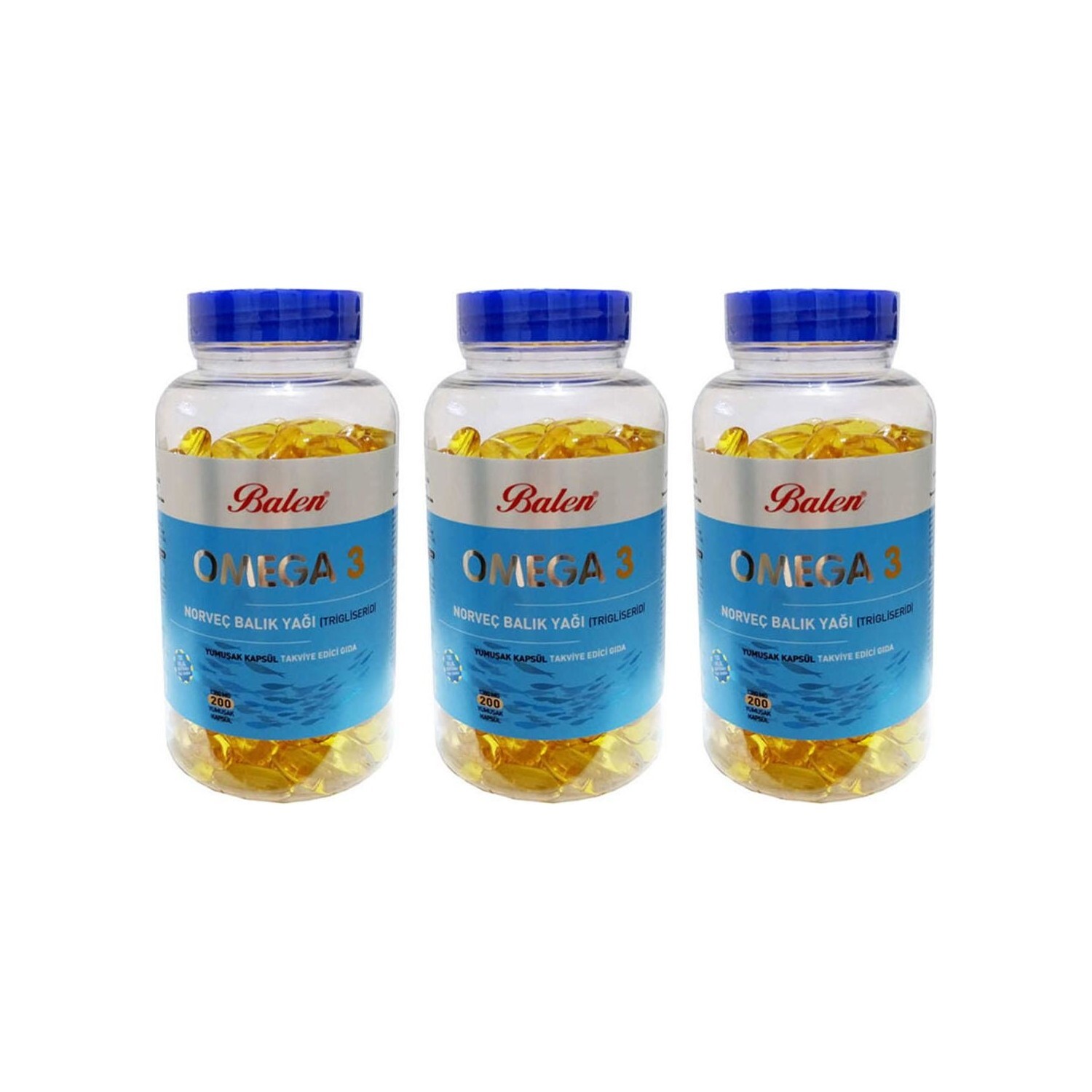 

Норвежский рыбий жир Balen Omega-3 1380 мг, 3 упаковки по 200 капсул