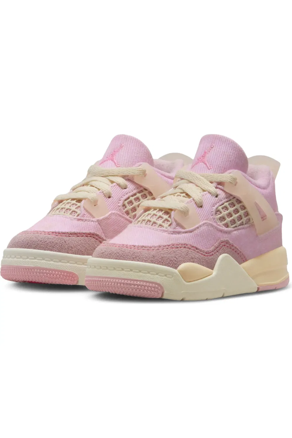 Детские кроссовки баскетбольные ретро Air Jordan 4 Retro Jordan, Pearl Pink/Iced Carmine — фото 2