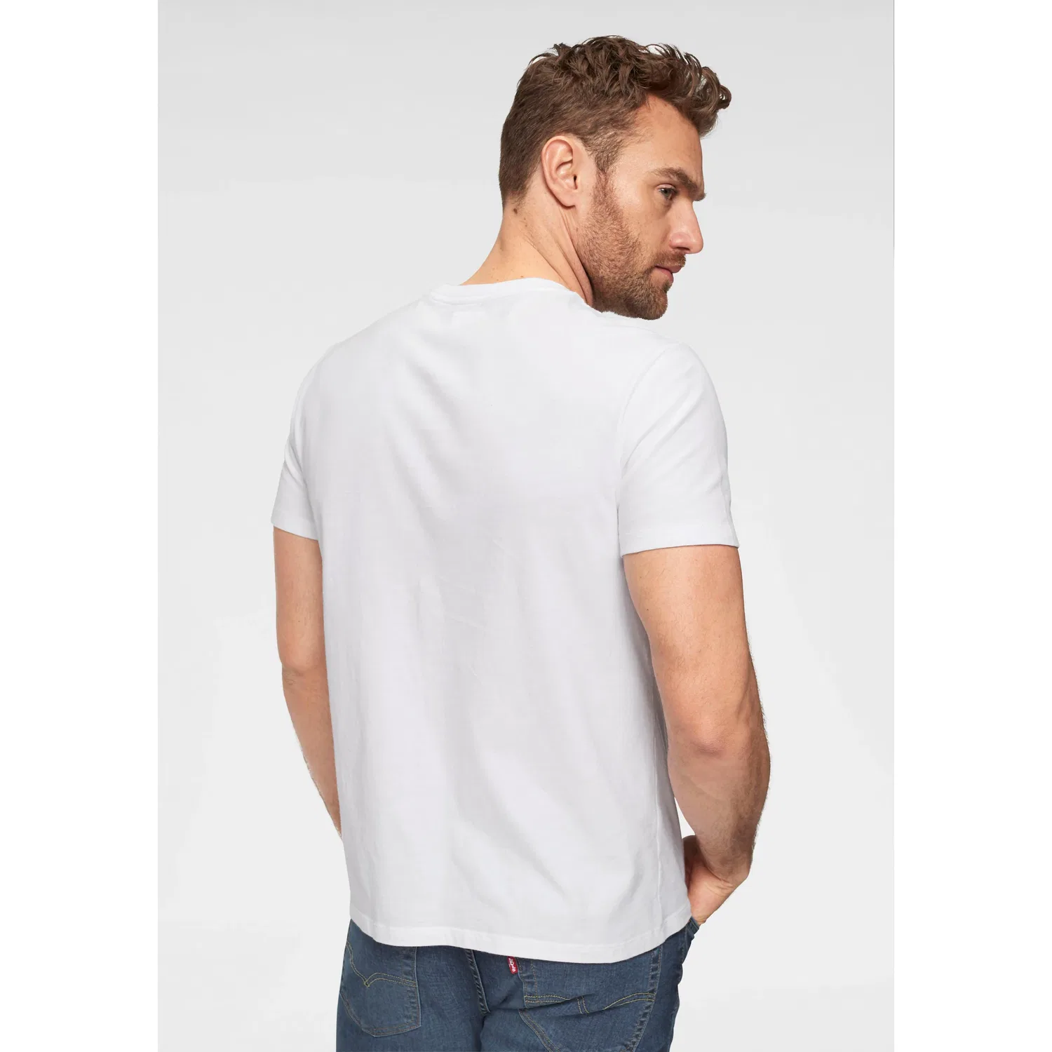 Мужская хлопковая футболка Levi's, White — фото 2