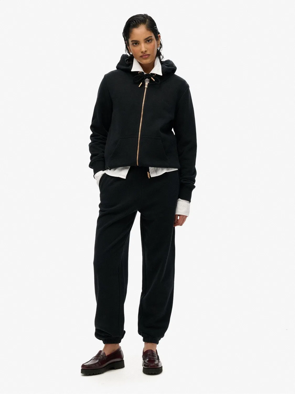 Худи на молнии, свободный крой, Essential Logo Superdry, черный — фото 3