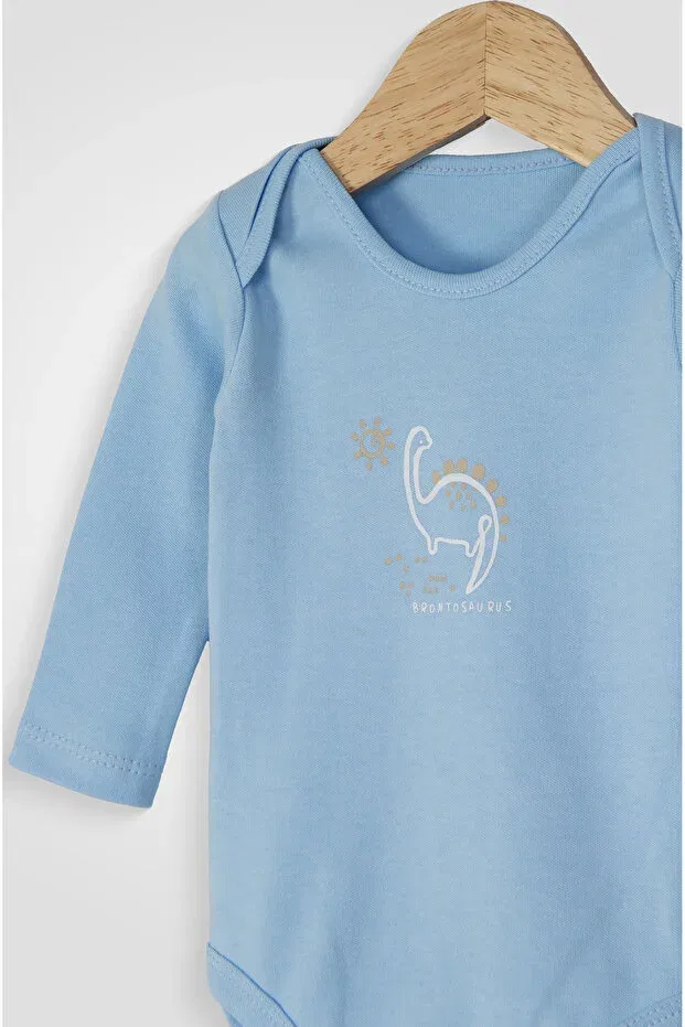 Детское боди для мальчиков с принтом 2 предмета Mini Cotton, Blue — фото 4