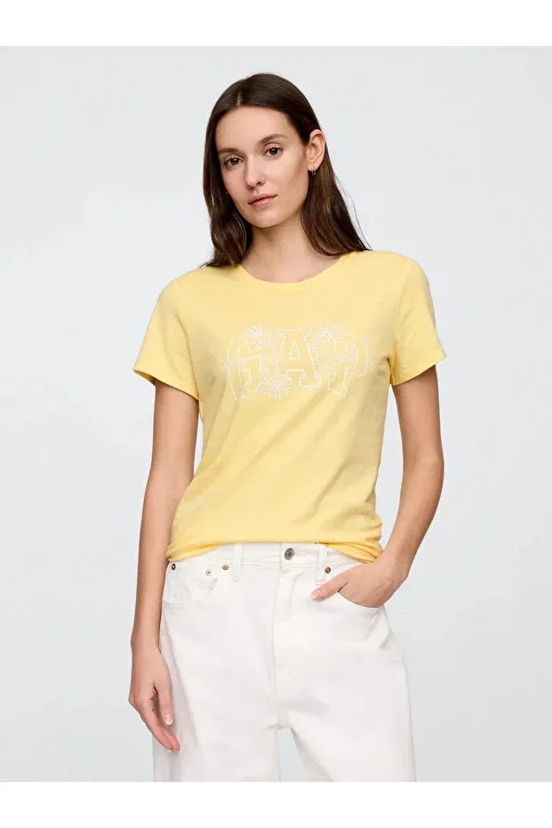 Женская футболка с принтом Bubble Skirt Gap, Yellow