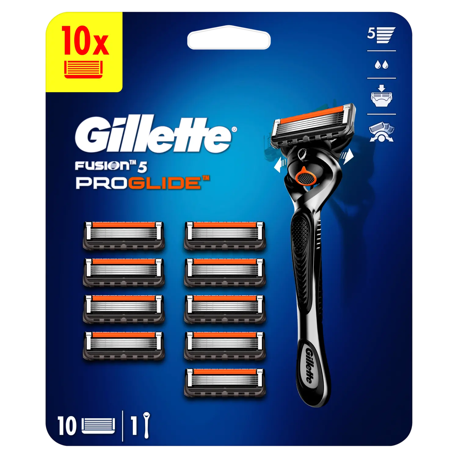 

Gillette Fusion 5 Proglide бритва, 1 шт + лезвия, 10 шт/1 упаковка