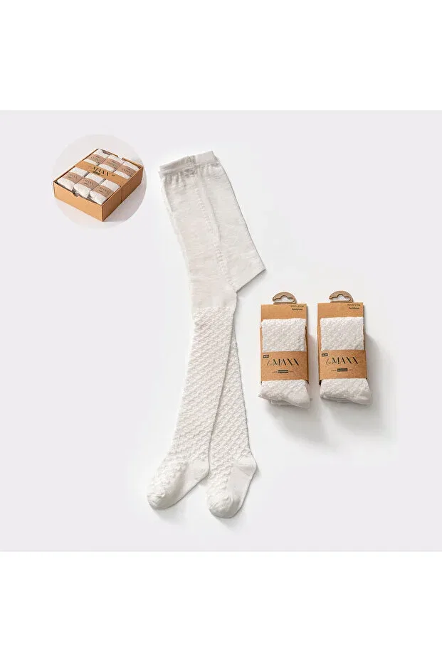 Детские колготки для девочек и мальчиков жаккардовые Park Bebe, Nude Color