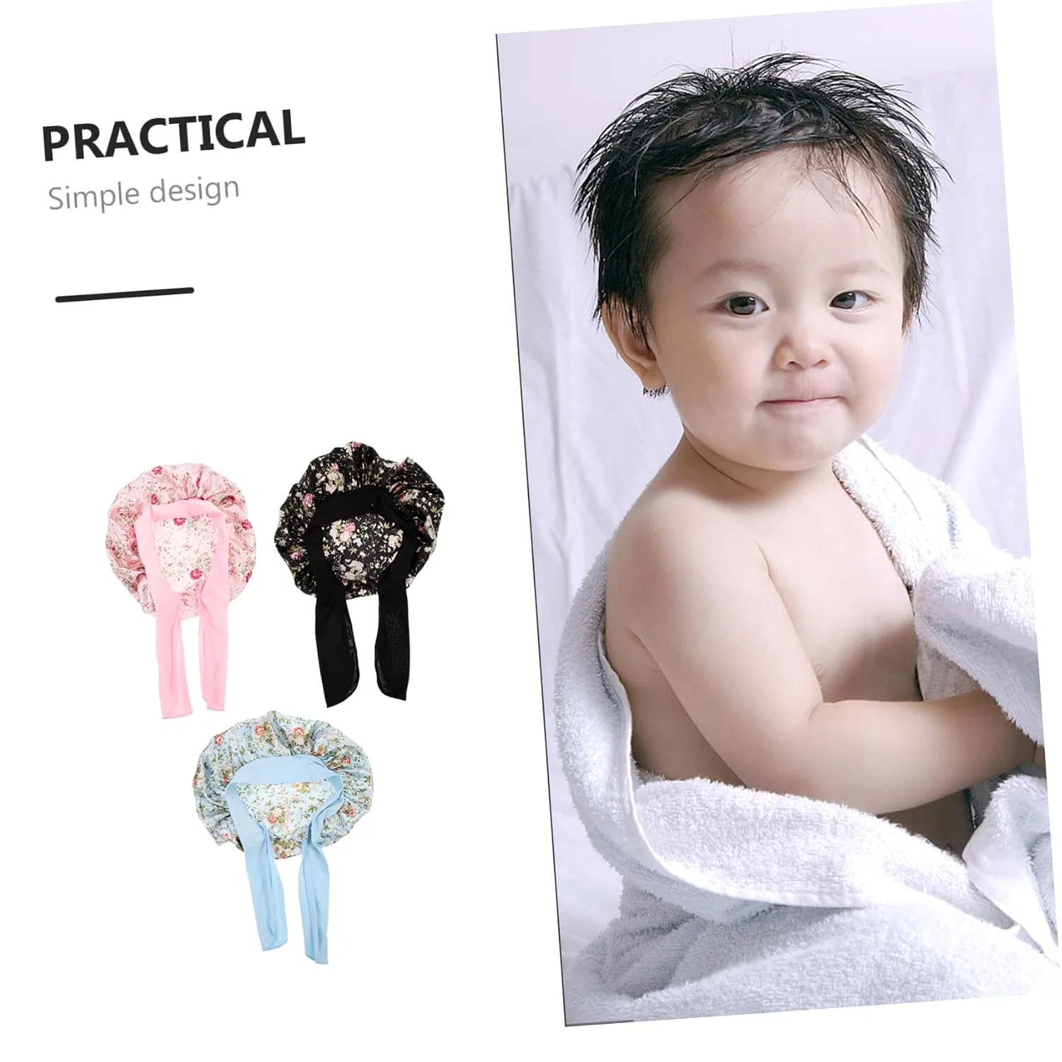 Шапочка для душа Set, FOMIYES, 9 шт, 24x24 см, Black — фото 4