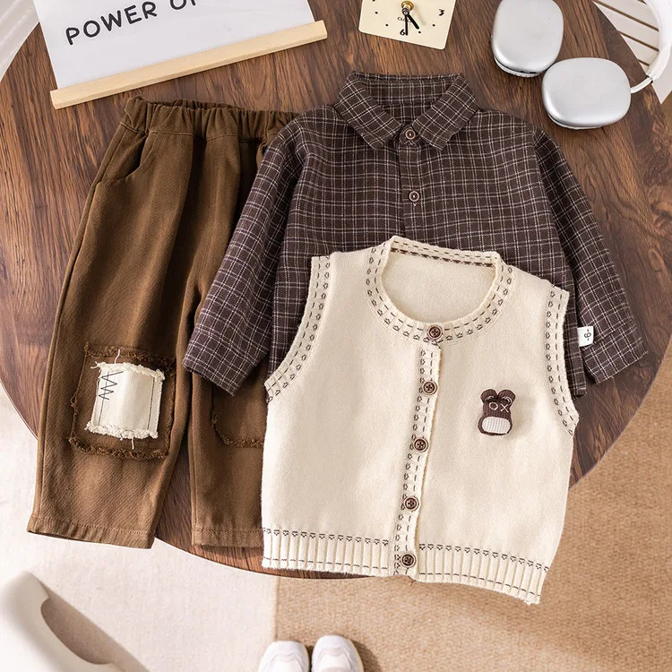 Детский спортивный костюм с отложным воротником Lanza, Beige Sweater — фото 3
