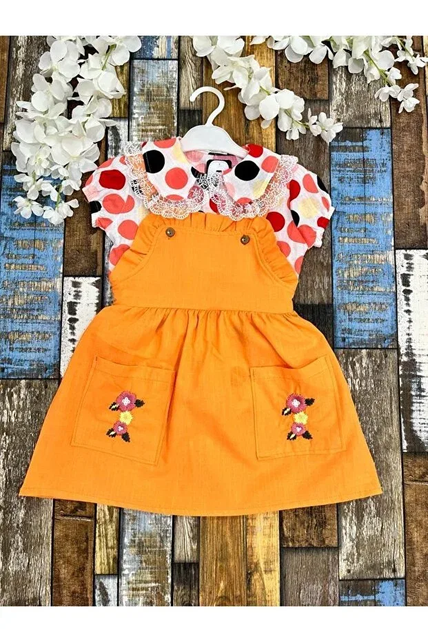 Детское платье для девочек с коротким рукавом Esterella, Orange