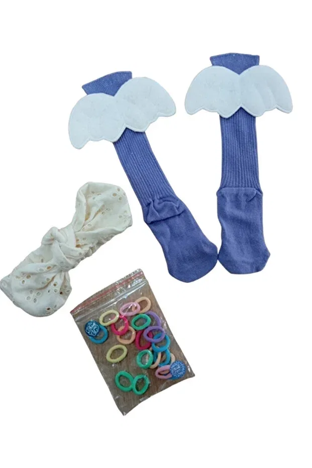 Детские носки для новорожденных с принтом Fancy baby/kid socks-crown set+10 pairs of colorful elastic buckles Gülşahın Tasarım Atölyesi, Multicolor