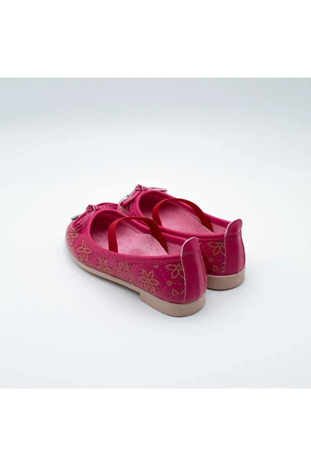 Детские балетки для девочек с цветочным принтом Arçın Shoes, Fuchsia — фото 2