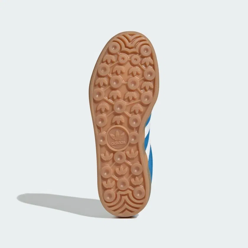 Детские кроссовки Gazelle Indoor из замши adidas, Blue Bird / Cloud White / Gum — фото 4