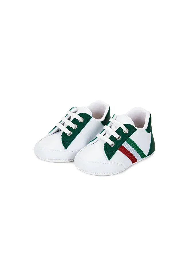 Детские туфли для новорожденных хлопковые с моделью Newborn baby shoes ilkadım home shoes anti-sweat cotton lined sports model Baby Pattini, White