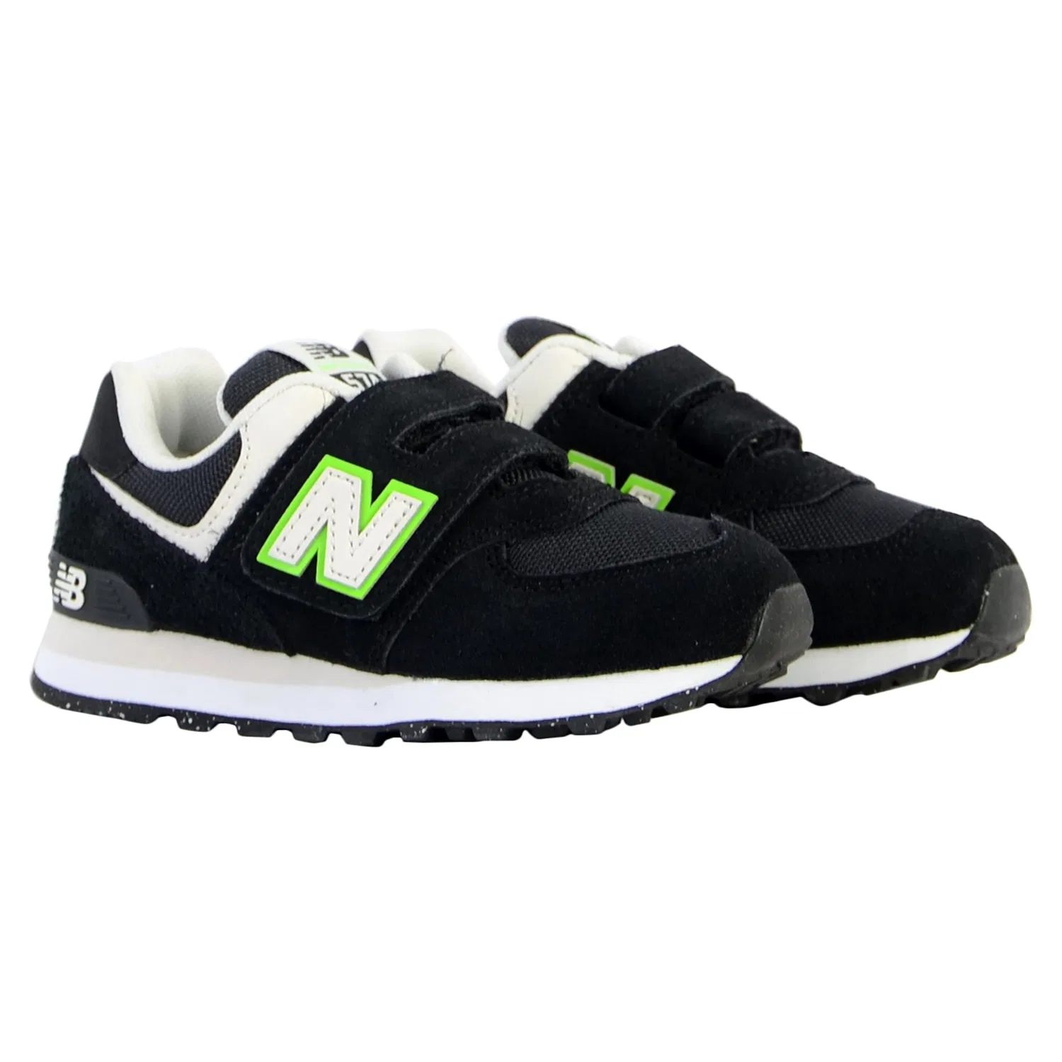 Детские кроссовки для мальчиков с липучками 574 Hook and Loop New Balance, Black — фото 3