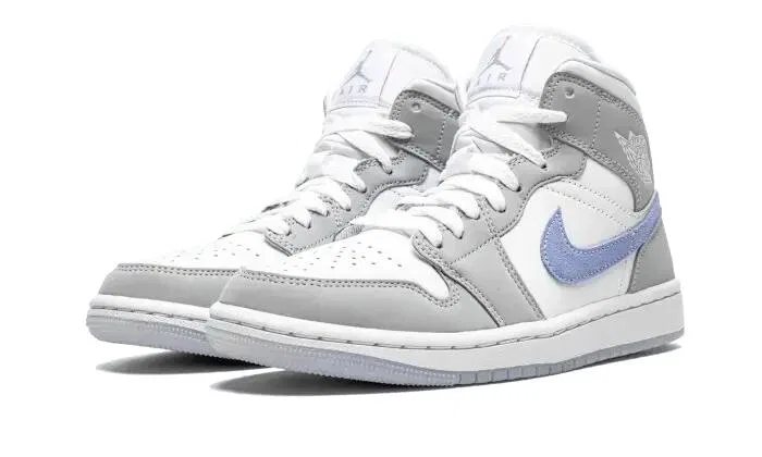 Детские кроссовки с высоким берцем Air Jordan 1 Mid, Jordan, Grau / Silber — фото 2