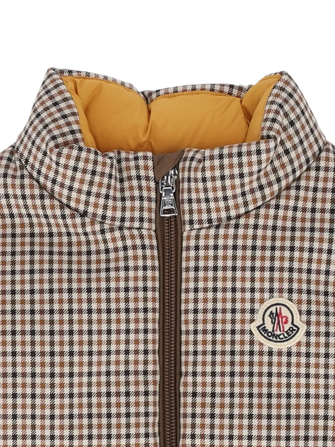 Жилет Adrien в клетку Moncler Enfant, нейтральные цвета — фото 3