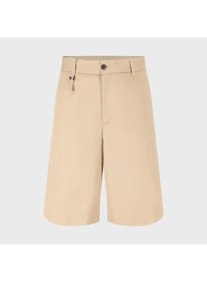 Шорты-бермуды хлопковые с посадкой Bermuda Zara, светлый хаки — фото 2