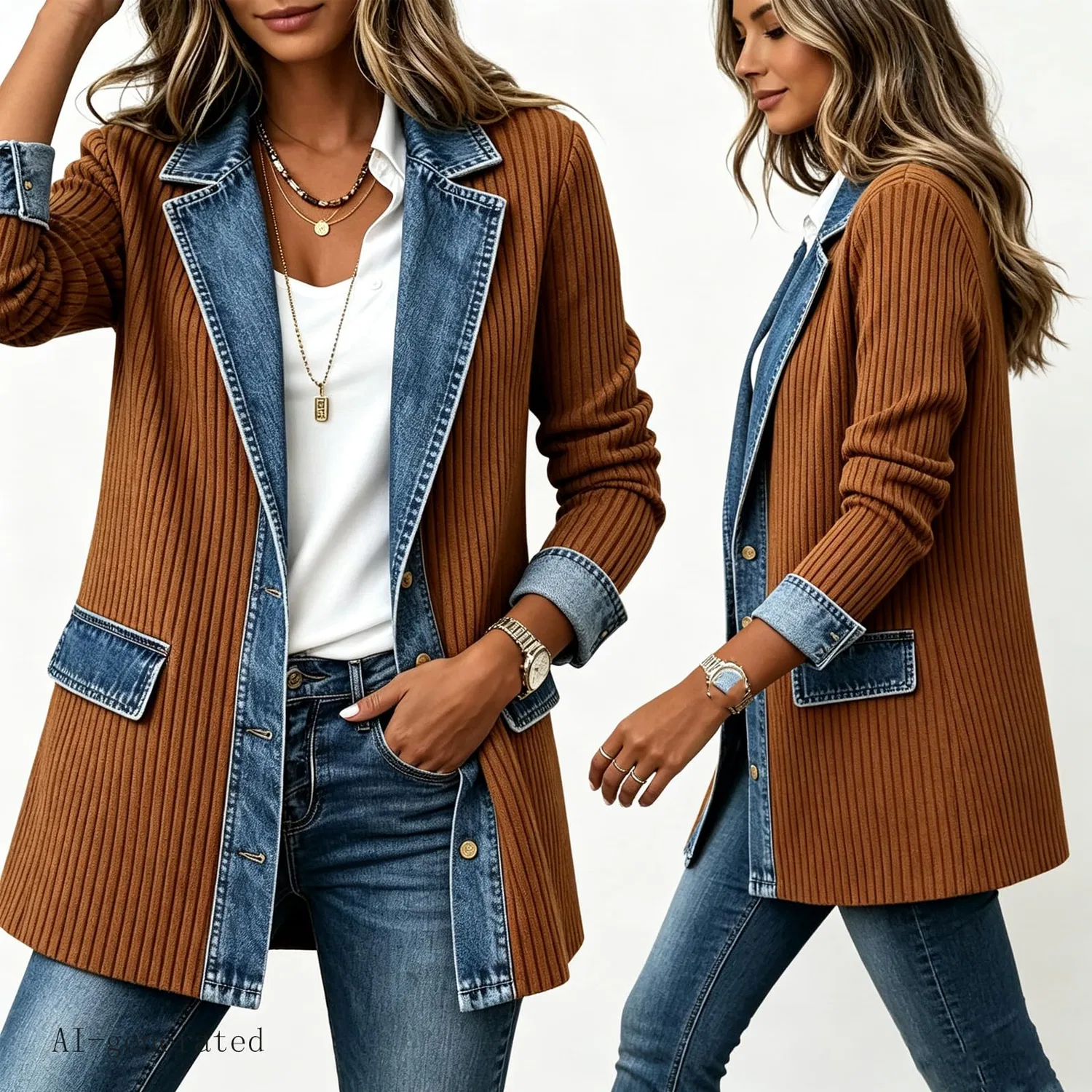Женская куртка slim fit с длинным рукавом, Nero — фото 2
