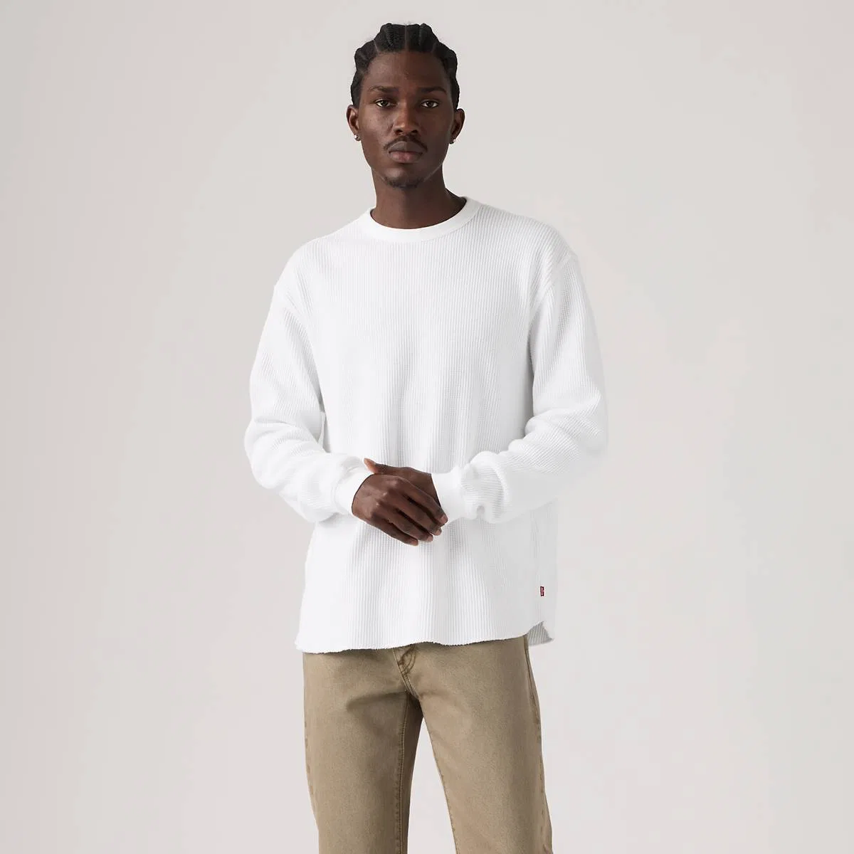Термофутболка с длинными рукавами и красной застежкой Levi's, White - White — фото 3