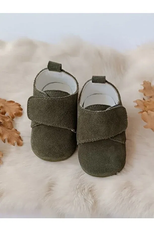 Детские тапочки с замшей для новорожденных Hodore, Suede Green — фото 4