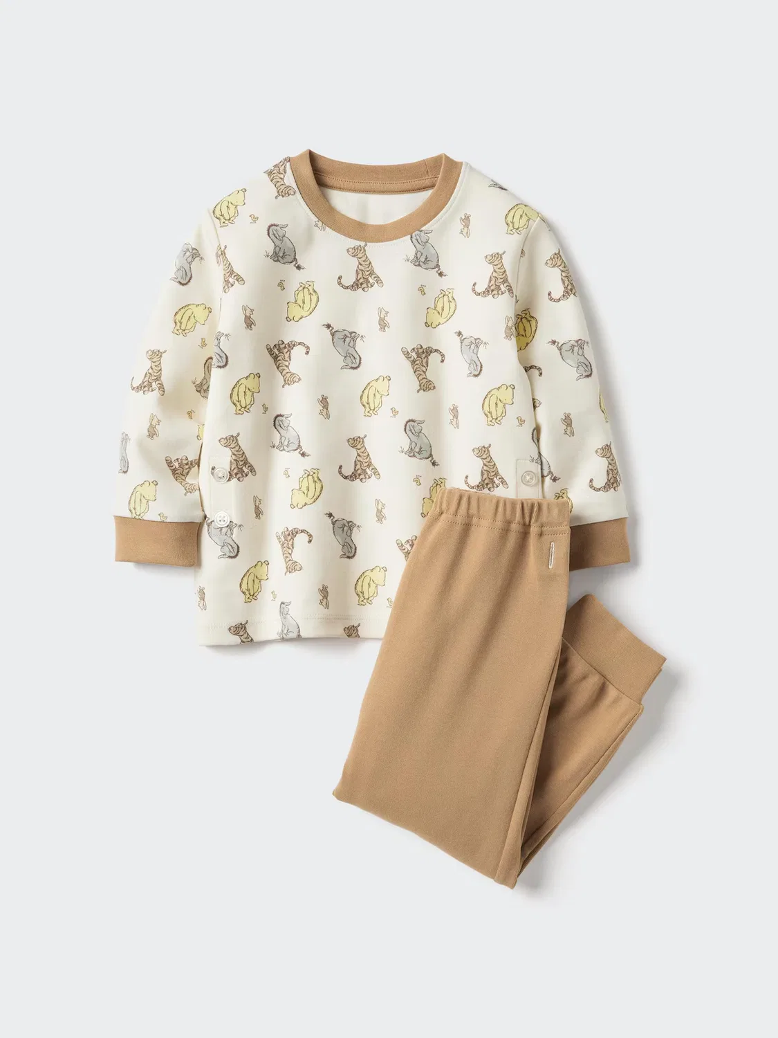 Пижама Uniqlo, с длинным рукавом, Винни-Пух, бежевый