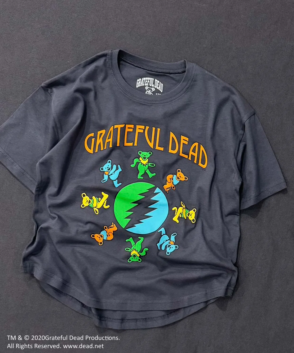 Детская футболка оверсайз с принтом Grateful Dead, GF24-00 Grateful Dead, Charcoal