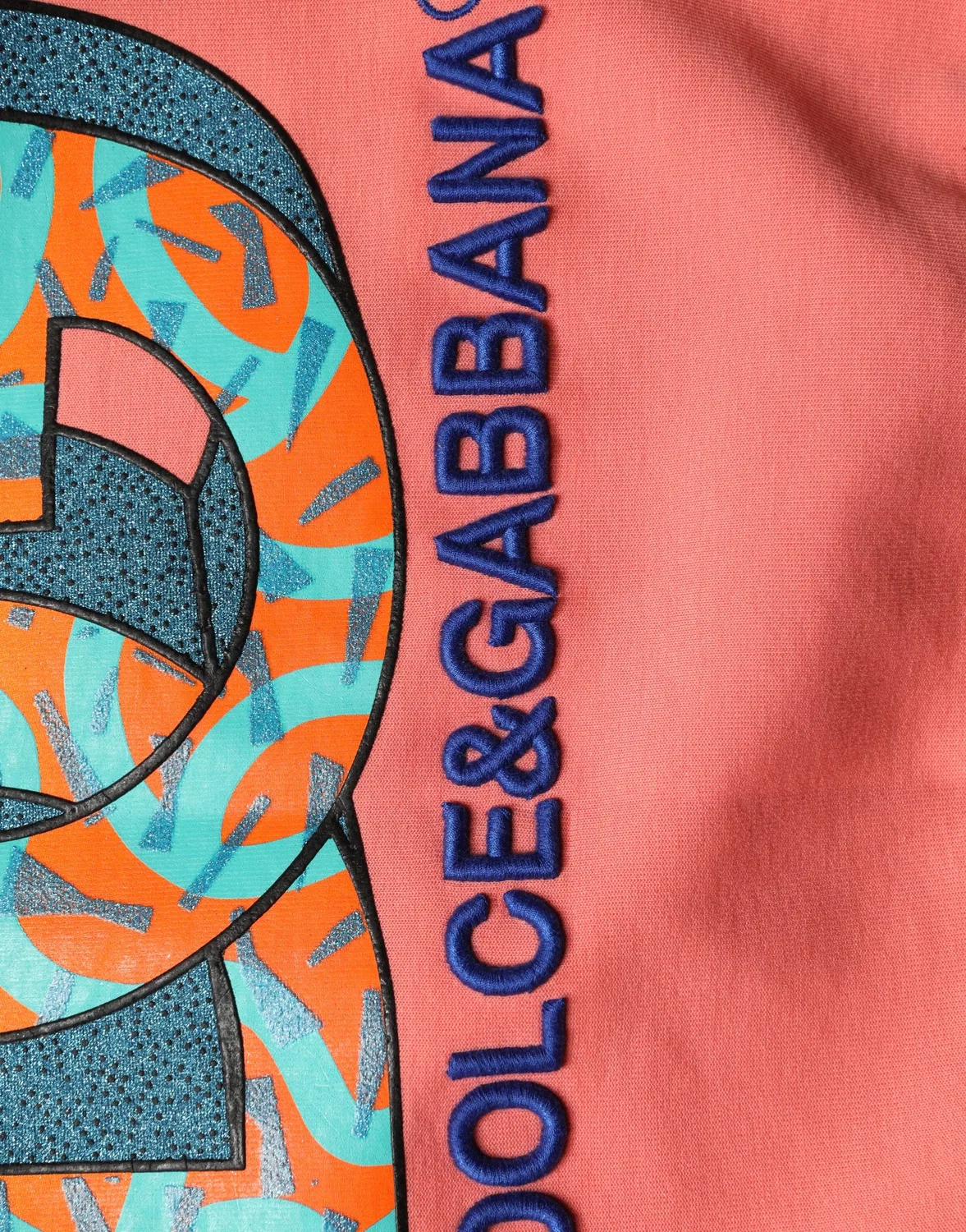 Женский свитшот с принтом укороченный Crew Neck Sweatshirt Dolce & Gabbana, Pink — фото 3