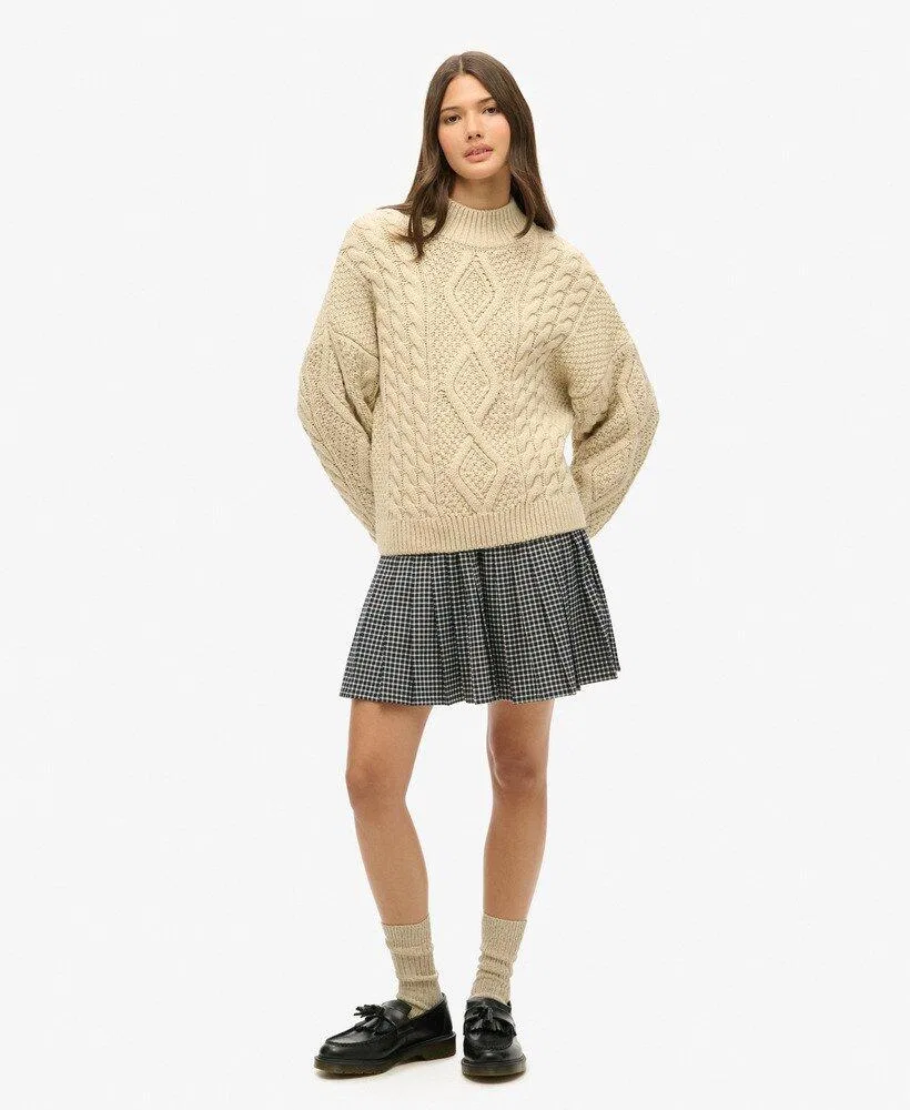 Женская плиссированная юбка Vintage Superdry, Grau