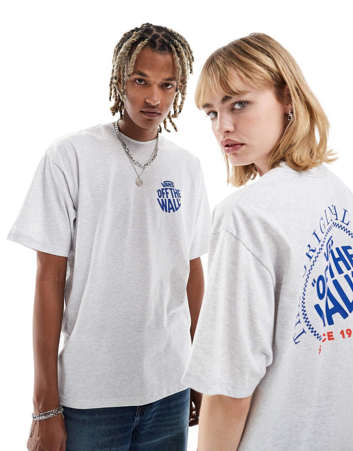 

Футболка Vans Circle Logo Loose Fit Back Print Unisex, светло-серый