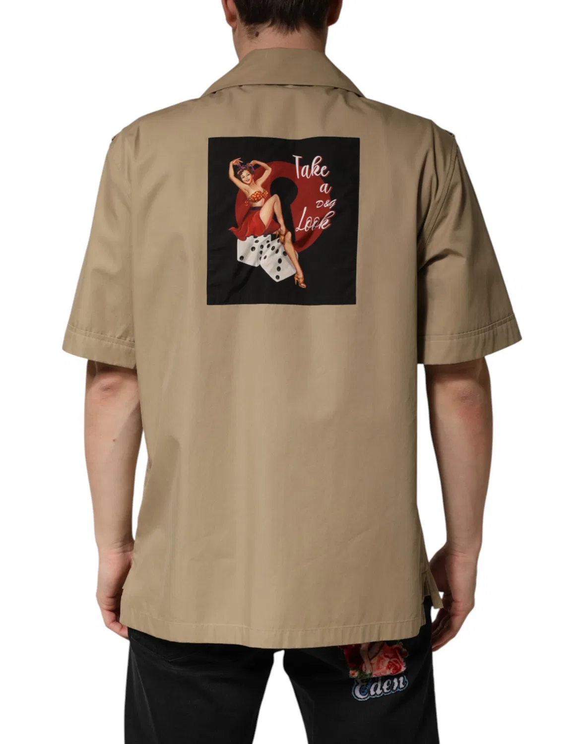Мужская рубашка с коротким рукавом с застежкой на пуговицы Pin Up Dolce & Gabbana, Brown — фото 4