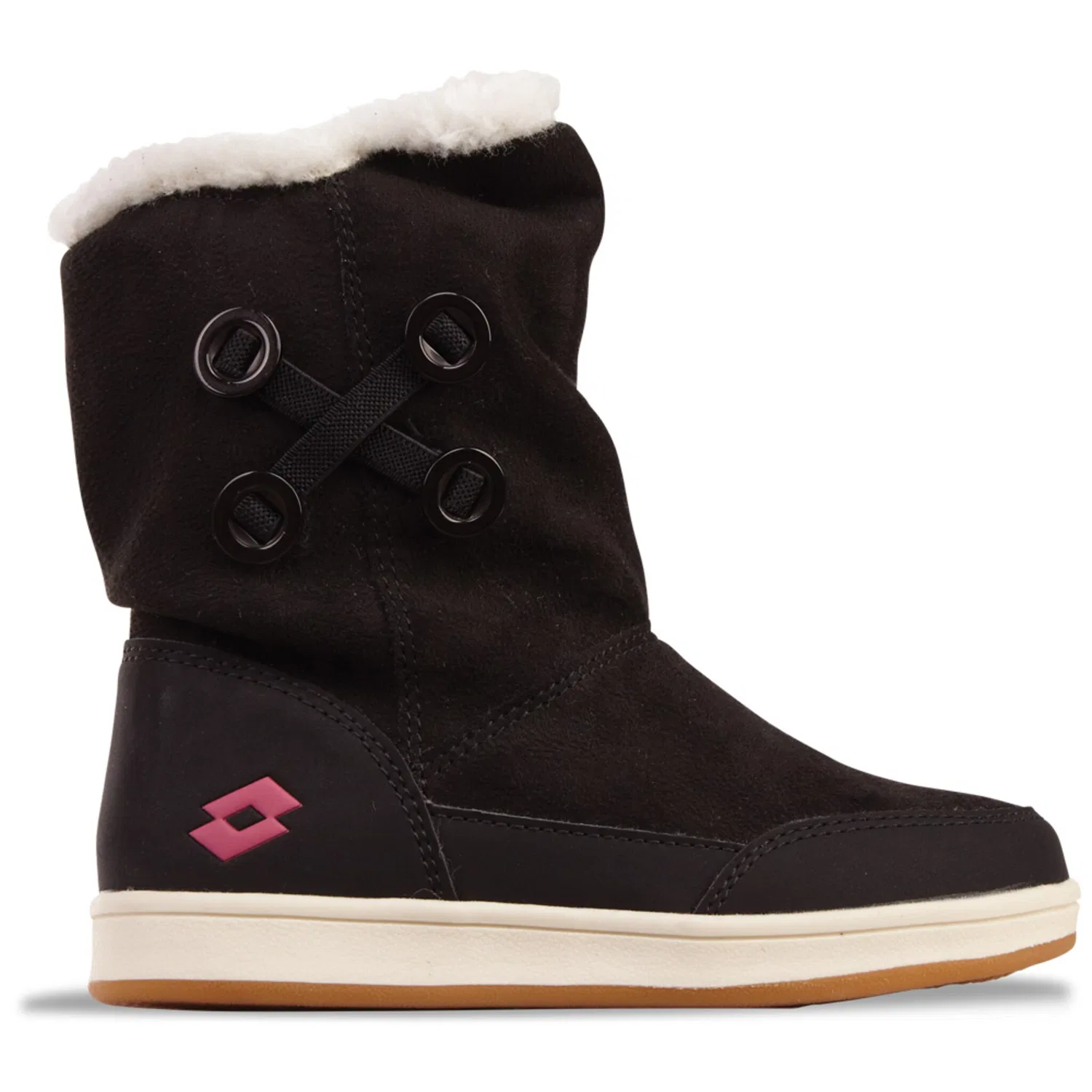 Детские зимние ботинки с кожаным верхом Lotto, Black/Pink
