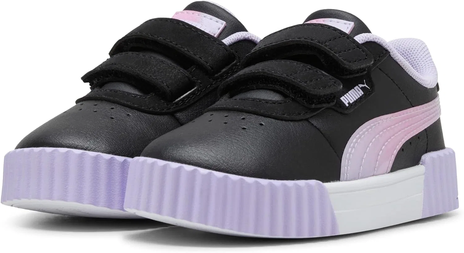 Детские кроссовки для девочек Carina 3.0 PUMA, Puma Black-Light Lavender — фото 2
