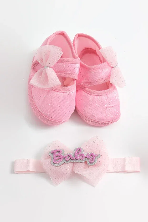 Детские пинетки для девочек с цветочным принтом Özkardeşler Baby, Pink