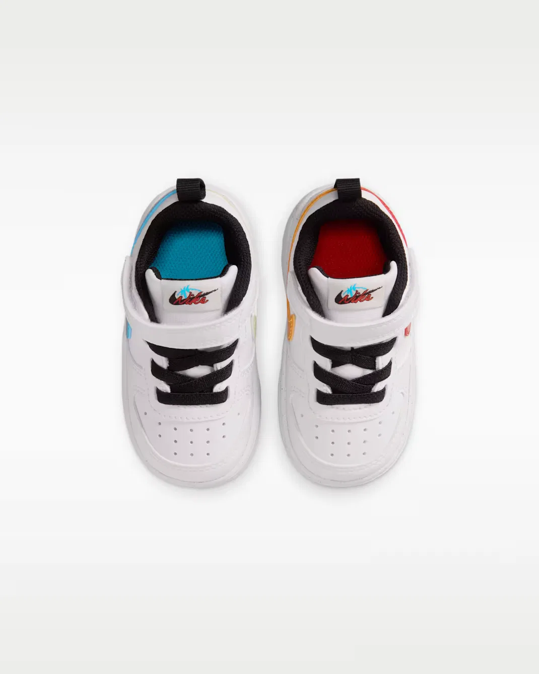 Детская/подростковая обувь Nike Court Borough Low, White/Picante Red/Barely Volt/Current Blue — фото 4