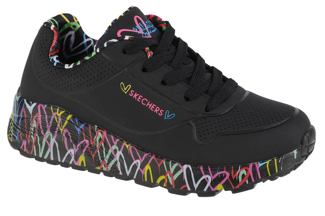 Детские кроссовки для девочек с технологией Air-Cooled Memory Foam Uno Lite Skechers, Schwarz