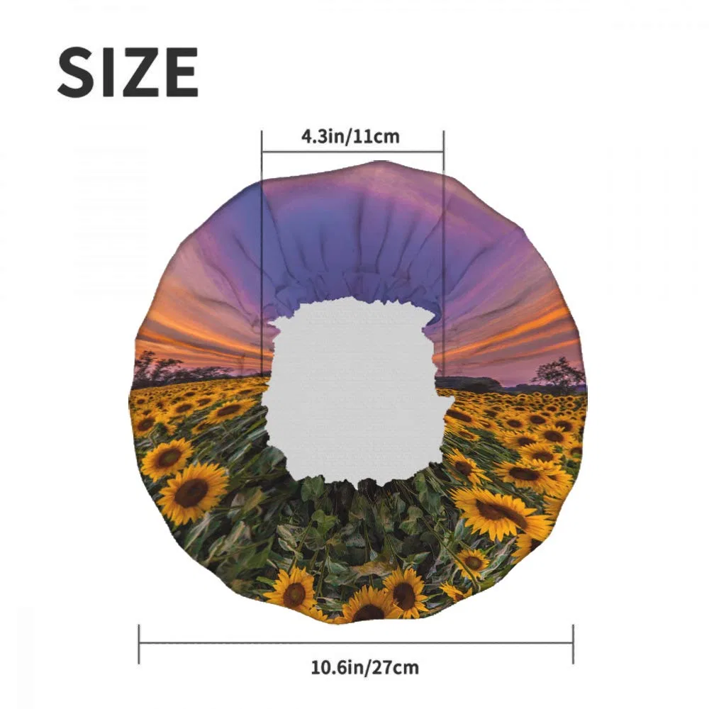 Шапочка для душа Sunflower, водонепроницаемая, двухслойная, Lsjuee, 1 шт, 10.9x26.9 см, Multi-004 — фото 4