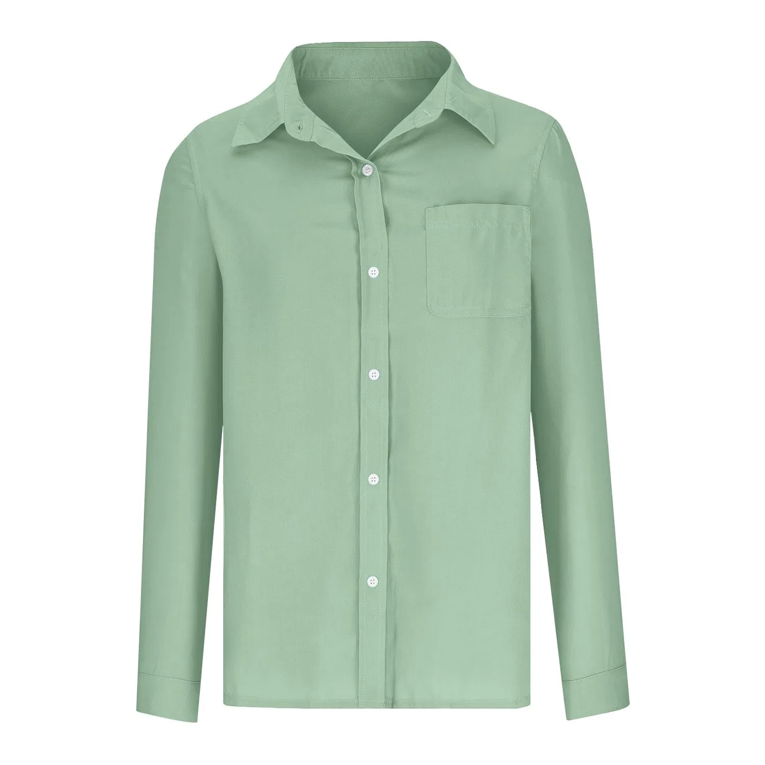 Женская блузка с длинным рукавом из хлопка и льна, Green3 Camicie In Cotone E Lino Da Donna — фото 3