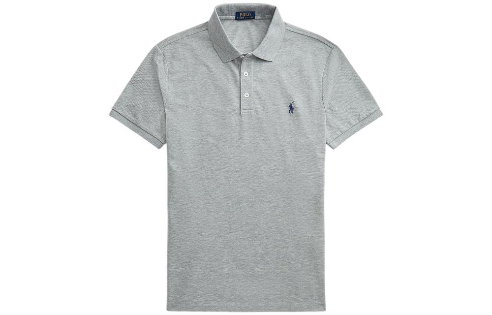 Футболка поло мужская сезон осень-зима 2022 серый Polo Ralph Lauren — фото 2