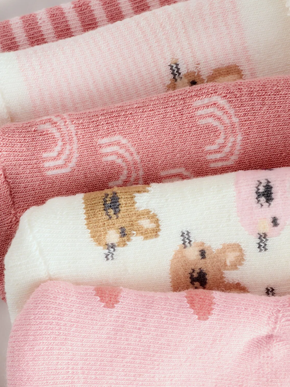 Носки детские 5 пар махровые, Pink Baby Roll Top Towelling Socks 5 Pack Next, розовый — фото 2