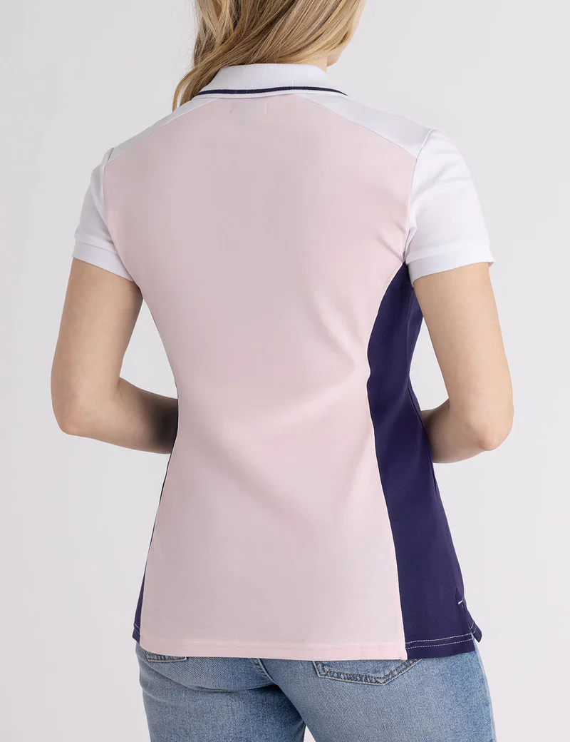 Футболка-поло U.S. Polo Assn Color Block Snap, розовый/белый — фото 3