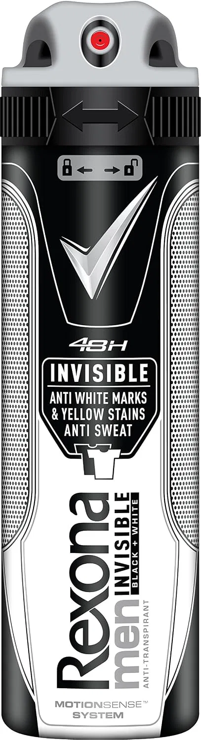 Антиперспирант-дезодорант Rexona Men Invisible Black + White Spray 150 мл, Fresh