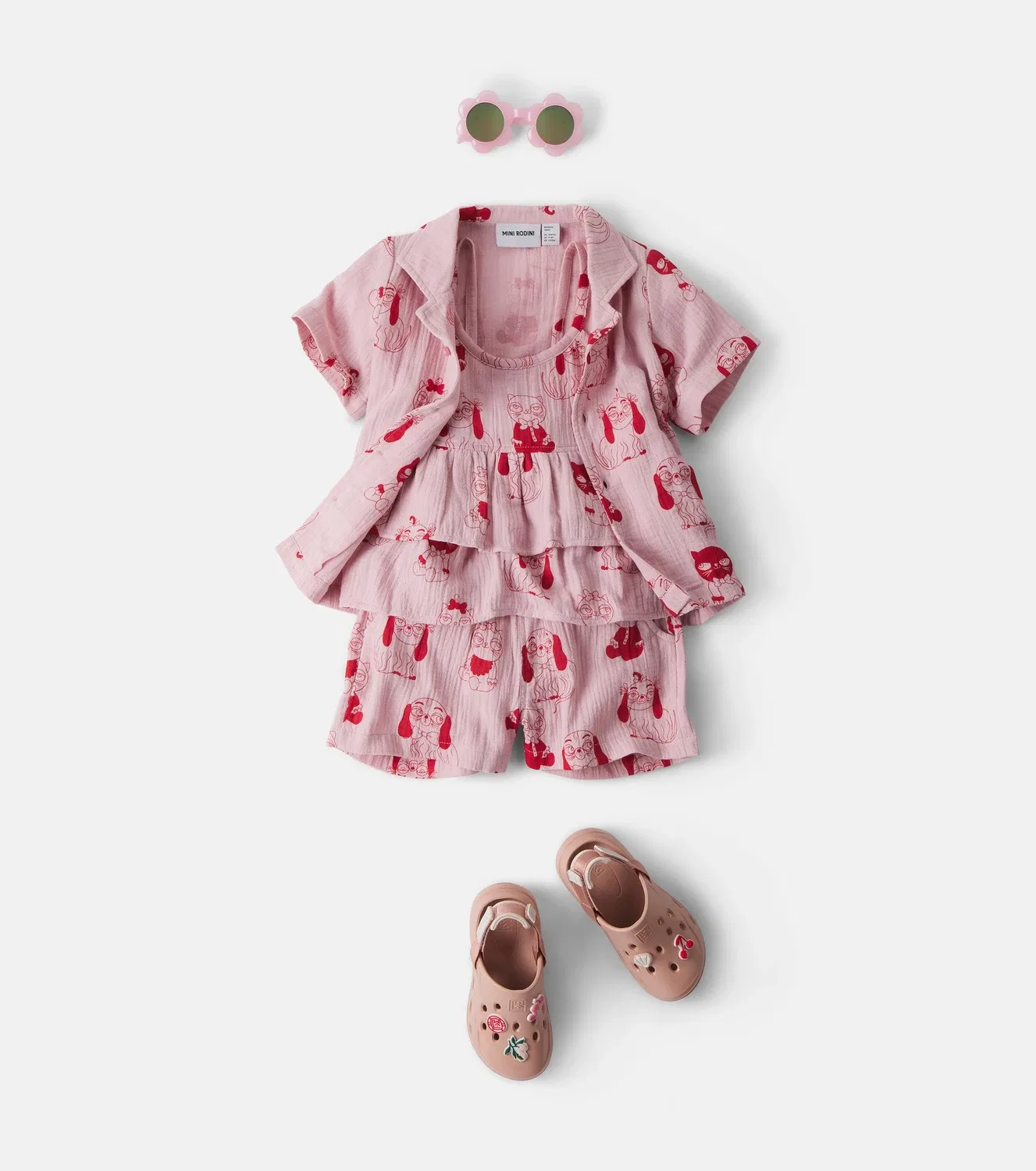 Шорты хлопковые Mini Babies Mini Rodini, розовый — фото 2