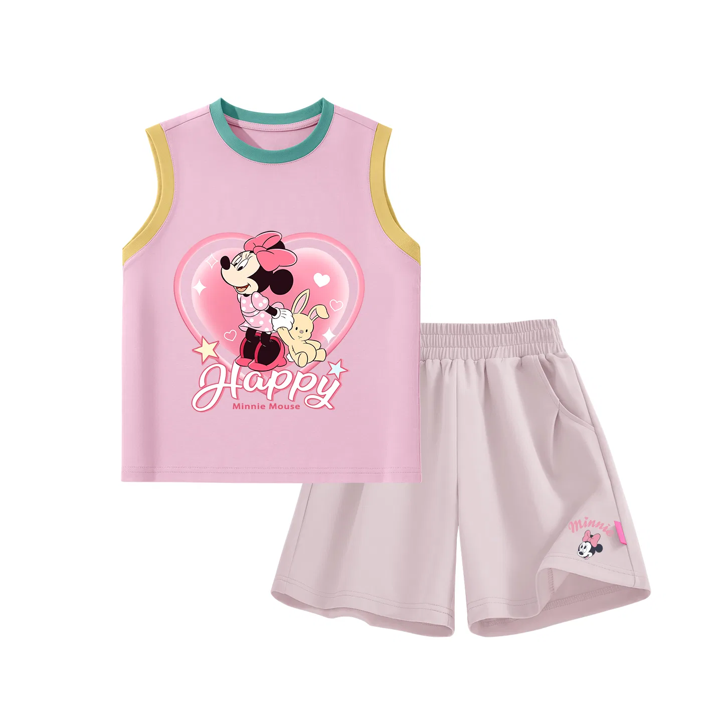 Детский спортивный костюм Crew Neck Thin Stretch, Disney, Di Gradient Heart Blue Pink