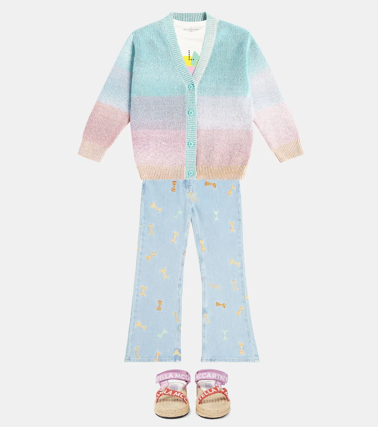 Джинсы прямого кроя с вышивкой Stella Mccartney Kids, синий — фото 2