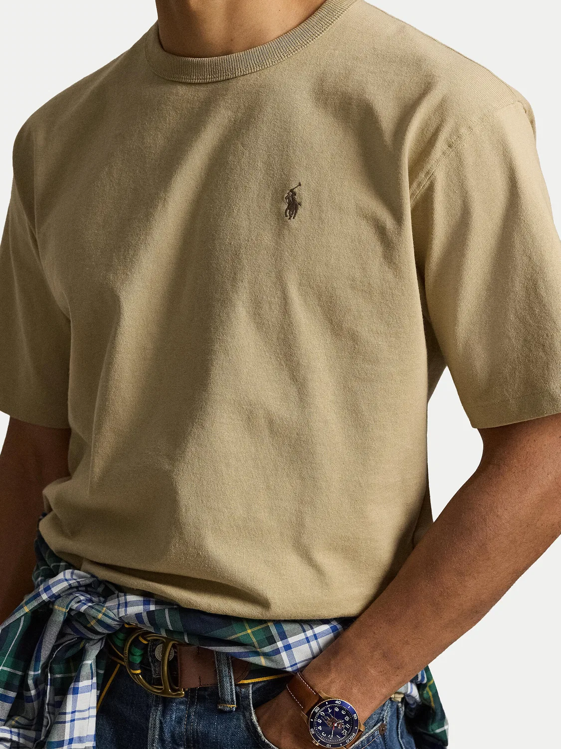 Мужская футболка стандартного кроя Polo Ralph Lauren, бежевый — фото 4