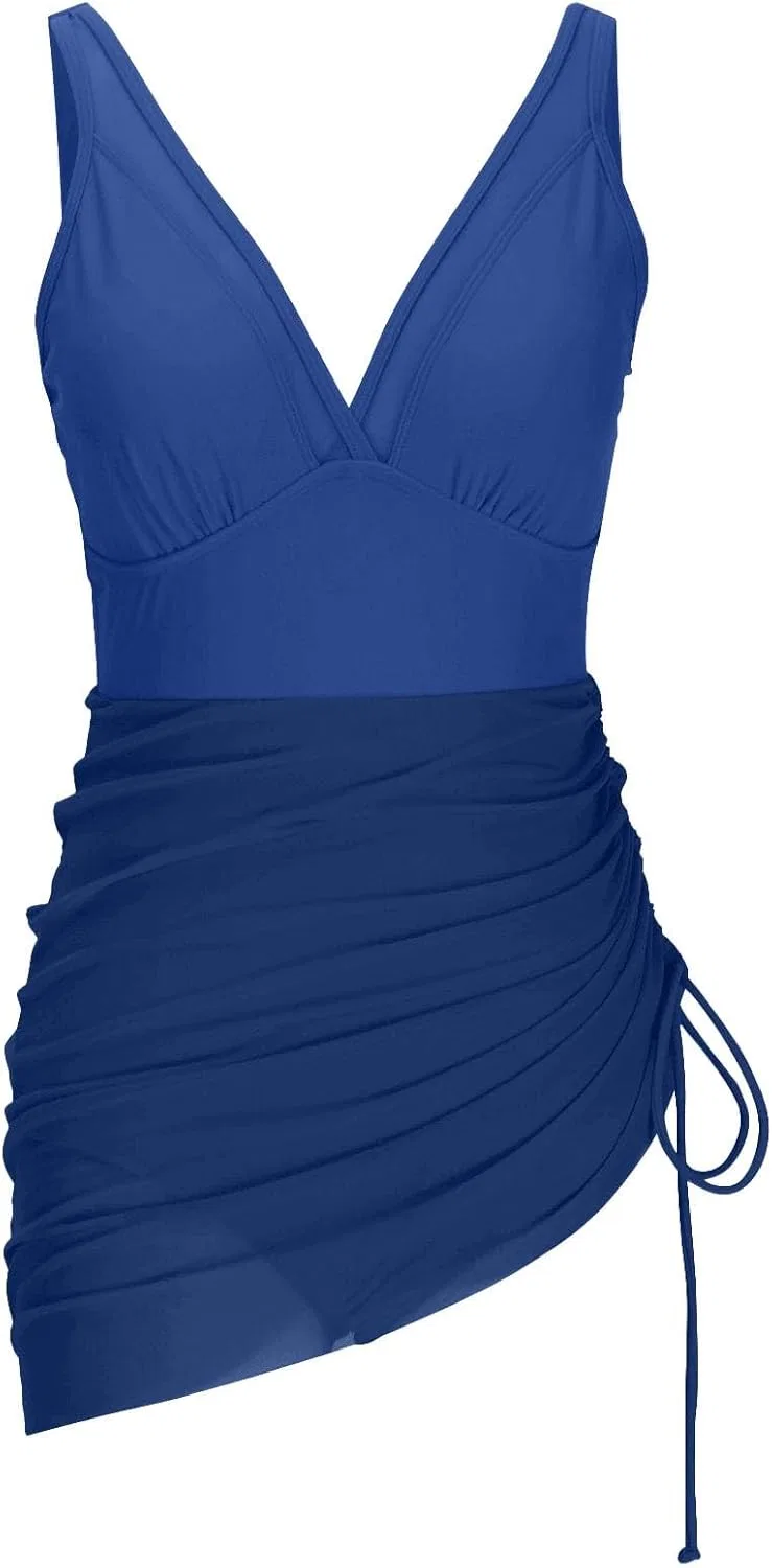 Женский купальный костюм с завышенной талией mesh, Blue — фото 3